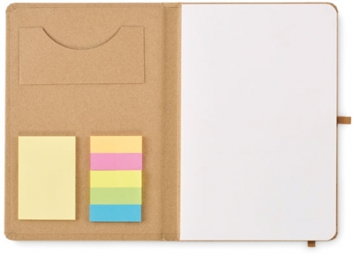 Caiet A5 coperta din carton, 80 de coli, 25 de coli de notite adezive si 25 de memo-uri